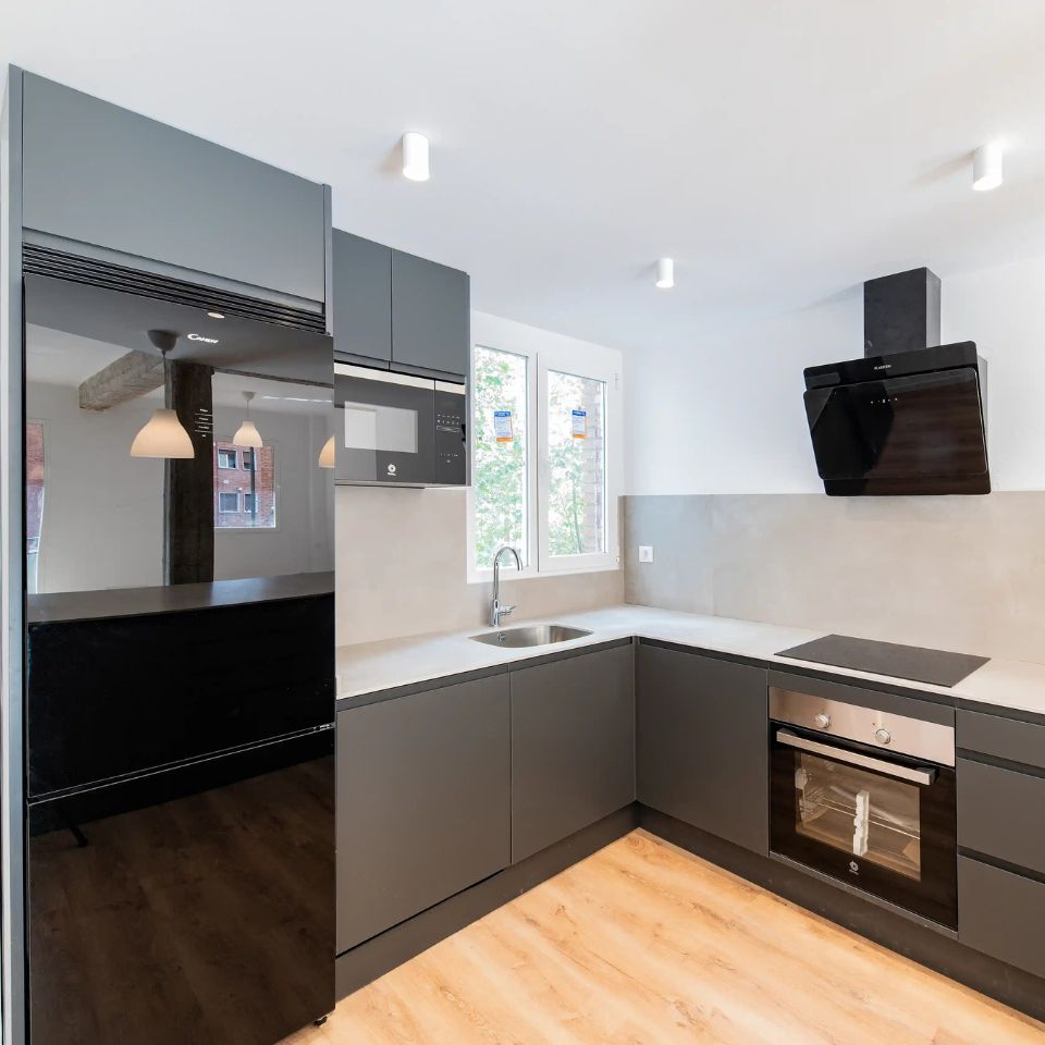 cocina metalizada campana estractora